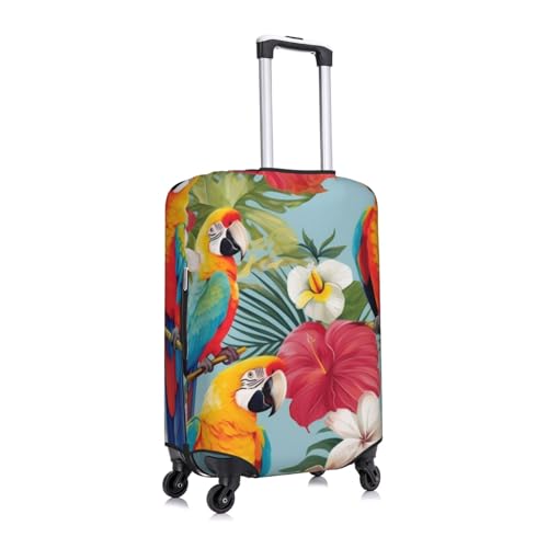 Tropical Plants And Parrots Print Luggage Suitcase Covers Elastic Washable Luggage Protector Luggage Covers For Suitcase3