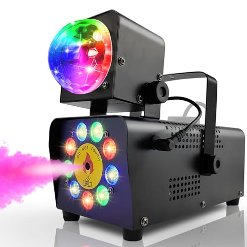 IMONE Fog Machine with Disco Lights, 16 Colorful LED Smoke Machine, Wireless...