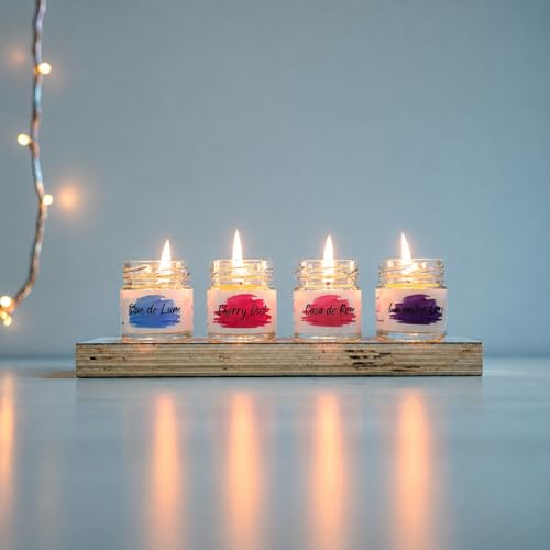 Image of Premium Scented Candle Jar Set of 8 - Cherry, Ocean Blue, Rose & Lavender Fragrances - Home Decor, Aromatherapy & Gifting, 90 gm Each