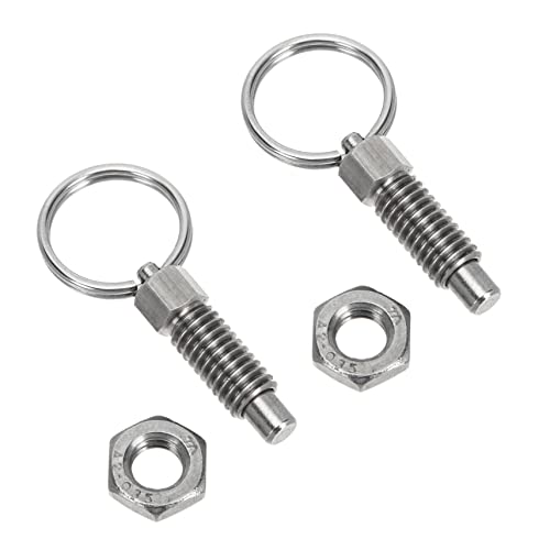 ARTIBETTER 2pcs Stainless Steel knob pin Accessories indexing Plunger with Pull Release Pin Mechanic Accessories Mechanical Spring pin Indexing Plunger Pin Telescopic Plunger