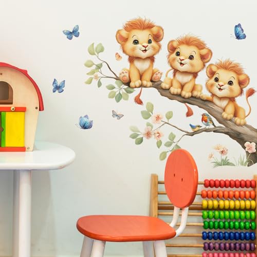 Vinilos decorativos Achang leones bebés para pared miniatura 3