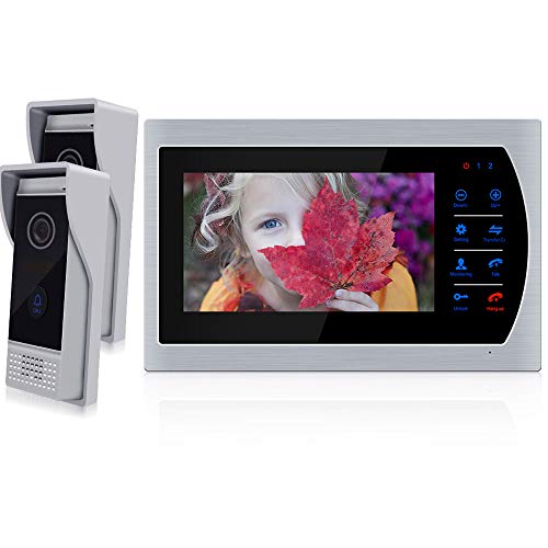 Jeatone Wired Video Door Phone Intercom System,7 Inches Video Door Phone with Camera Touch Screen, Support Remote Unlock Door Release, Monitoring, Dual-Way Intercom Jeatone Wired Video Door Phone Intercom System,7 Inches Video Door Phone with Camera Touch Screen, Support Remote Unlock Door Release, Monitoring, Dual-Way Intercom