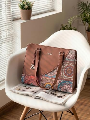 ZOUK Women's Office Essential Bag Multicolor Mandala Print - Image 4