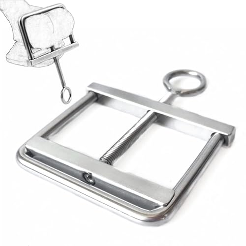 JXszxbt Edelstahl Hodensack Bondage Clamp/Clip Ball Bahre Metall Hoden CBT Gerät Folter Erotische Cock Ring Verstellbarer Stretcher Hodensackstretcher Skrotum Sex Spielzeug Für Männer Homosexuell