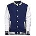 Awdis Unisex Varsity Jacket (L) (Burgundy / Heather Gray)