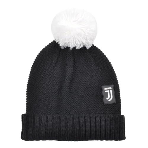 Bicolore Cappello Ponpon Bicolore, Misura Junior, 100% Acrilico. Prodotto Ufficiale Juventus 131435