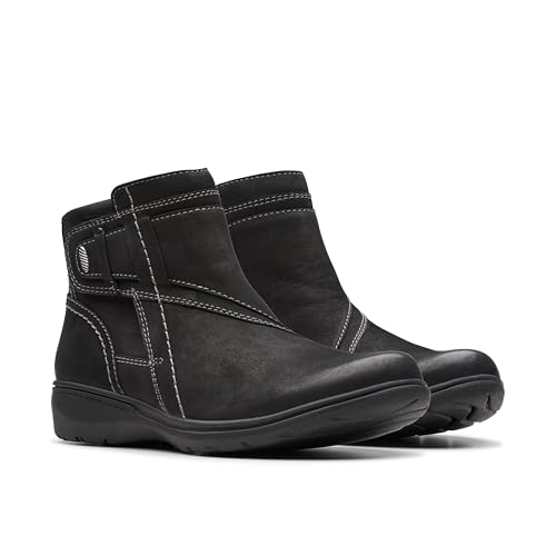 Bottines Clarks Carleigh femme noir nubuck finis les pieds douloureux en taille 36 - 5