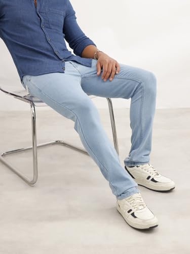 Image of WROGN Men's Slim Fit Jeans | Cotton Stretch | Mid Rise | Casual Denim