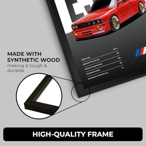 Image of Funk You Store BMW E30 M3 Poster | Framed Poster of E30 M3 A4 Sized (31 x 23 cm) | BMW Car Posters for Wall, Gift for Boys, Car Frames | Cars Posters for Wall, Bedroom, Hostel, Study Room (F 047)