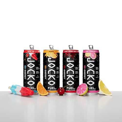 Image of Jocko Fuel GO Energy Drinks, Variety Pack - 95mg Caffeine with Added Adaptogens, Vitamin B12 & B6, & L Theanine for Mood & Focus Support, No Sugar, 12 Pack - Packaging May Vary