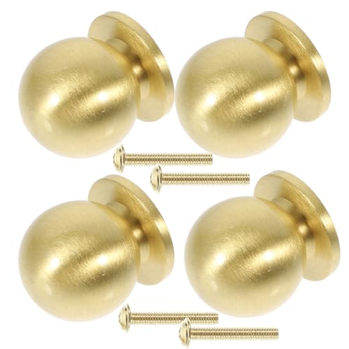 Gadpiparty 4 piezas Pomos de Latón para Armarios de Tiradores Pequeños para Muebles y Ropero Diseño Resistente y Fácil de Instalar Acabado Dorado para Decoración Vintage