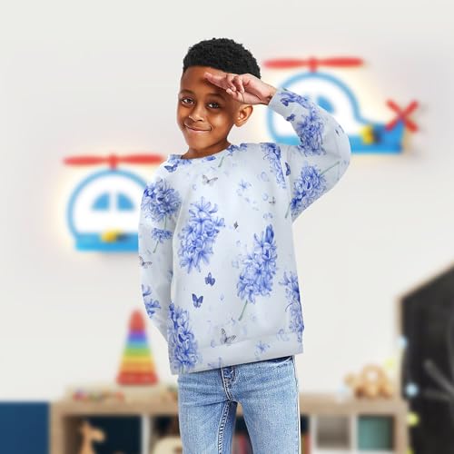 JUNZAN Safari Hyacinths Silver Kids Girls Sweatshirt Hoodie Crewneck Sweatshirts for Boys Party 4T4