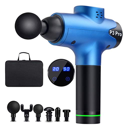 Muscle Massage Gun, Hand Held Deep Tissue Muscle Massager, Cordless Percussion Massager, Professional Personal Massage Device P3 PRO?Blue?