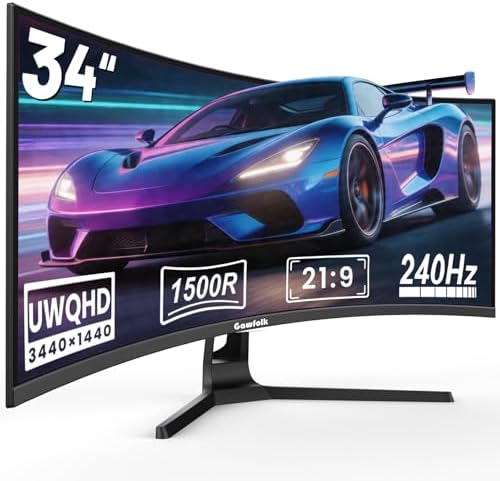 Gawfolk Gawfolk 34 Inch Ultrawide Curved Gaming Monitor