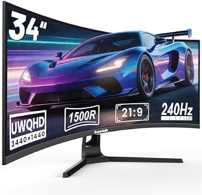 Gawfolk 34 Inch Ultrawide Curved Gaming Monitor
