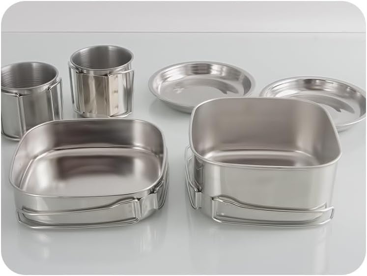1 Set Of Stainless Steel Outdoor Camping Hiking Portable Cooking Utensils Of 6-piece Set