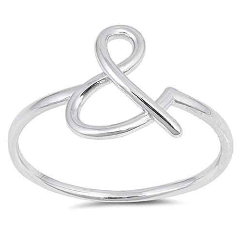 CloseoutWarehouse 925 Sterling Silver Ampersand Ring