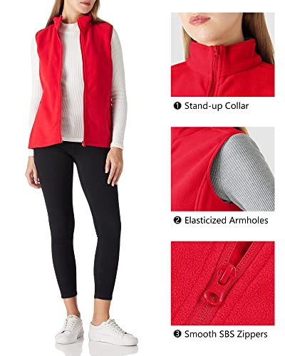 Outdoor Ventures Women's Polar Fleece Zip Vest Outerwear With Pockets,Warm Sleeveless Coat Vest For Fall & Winter #TOP3