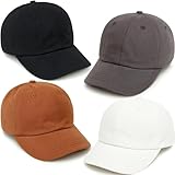 4 Pieces Toddler Baseball Hats Kid Baseball Cap Washed Cotton Adjustable Toddler Cap for Boys Girls (Color 5)