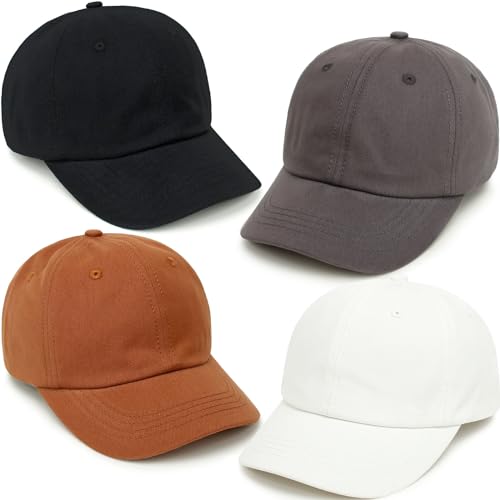 4 Pieces Toddler Baseball Hat Kid Baseball Cap Washed Cotton Adjustable Caps Hats for Boys Girls