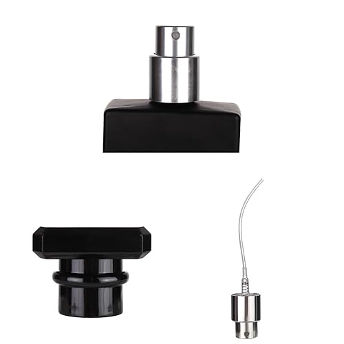 Miniatura 3 de Paquete de 6 botellas de perfume recargables de 1.0fl oz  1 oz, color negro, surtido, botella atomizadora de perfume cuadrada portátil de vidrio