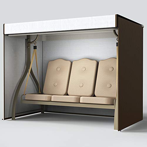 Keyohome Funda para Columpio de jardín de 3 plazas Funda para Balancín de Jardín Impermeable, Resistente al Polvo, Transpirable 220 * 125 * 170cm-190T (marrón)