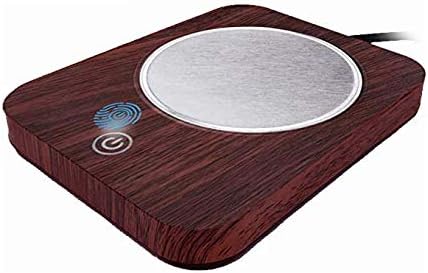 SWARK Smart Coffee Warmer for desk, Cup warmer with automatic shut off for Office Home Use, Electric Cup Beverage Plate for Candle, Water, Cocoa, Milk (Imitation Wood Grain)