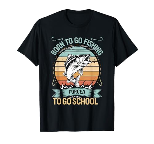 Pesca obligado a ir a la escuela Bass Fish Teen Boys Camiseta