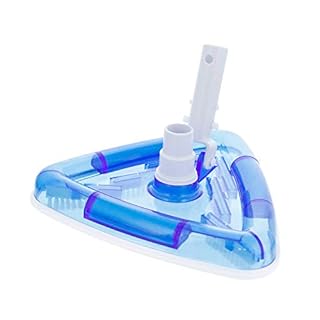 U.S. Pool Supply Weighted Transparent Triangular Pool Vacuum Head with Swivel Hose Connection and EZ Clip Handle - Connect 1-1/4" or 1-1/2" Hose - Removes Debris, Clean Corners - Safe for Vinyl Pools