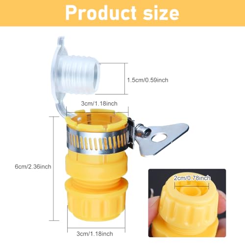 Image of HASTHIP Universal Water Tap Connector, 4 /6 Point Faucet Connecto, ABS Tap Adapter - Anti Leakage Faucet Connector - Tap Connector for Water Pipe - Quick Release Faucet Connector for Water Faucet