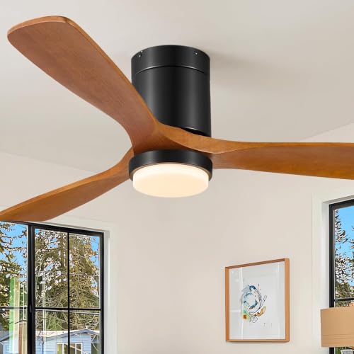 Image of 52 Inch Ceiling Fans with Lights and Remote, 3 Blade Low Profile
