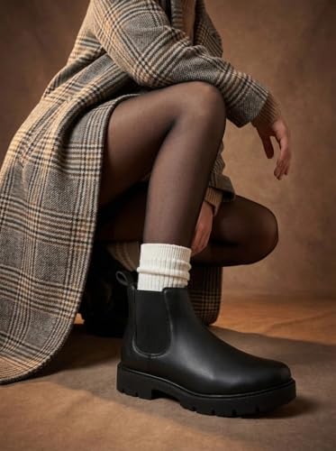Image of Big Fox Women's Chelsea Boots - Slip-On Ankle Boots with Lug Sole
