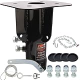 Fifth Wheel to Gooseneck Adapter, Adjustable Height 14''-19'', Bolt-On to Standard Kingpin Box, 20000 lbs GTW 4000 lbs VTW, Fits Standard 5th Wheel RV, Includes Safety Chain