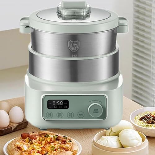200W Electric Dough Maker, 5L Household Dough Kneading Mixer Machine with Ferment Dough, 15 Minutes & 24H Timer, Stainless Steel Dough Mixer for Baking Bread, Kitchen(Green)
