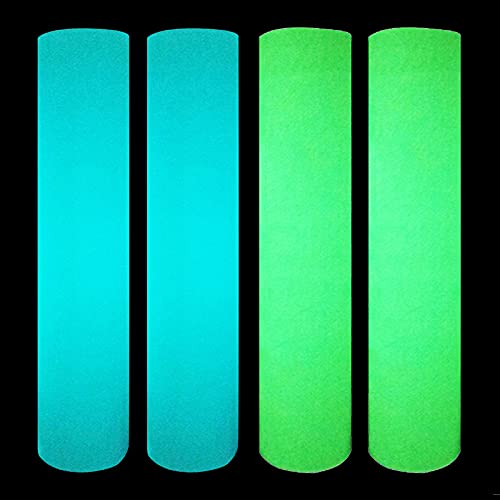 Image of Glow in The Dark Heat Transfer Vinyl Rolls Luminous Green Iron on Vinyl 12Inch x 5feet Iron On Vinyl for Cricut, T-Shirts DIY Design, Silhouette Cameo & Heat Press Machine