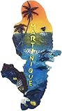 Aimant de réfrigérateur Martinique France - Souvenir touristique - Décoration de réfrigérateur - Aimant peint à la main
