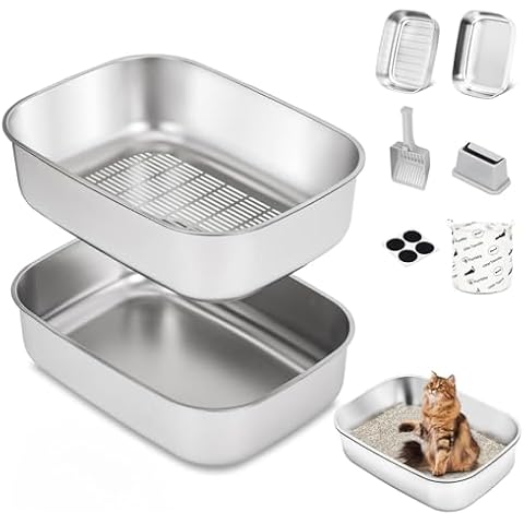 DOWANQO Stainless Steel Sifting Litter Box Cover