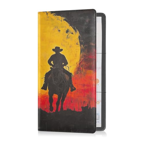 Leather Registration and Insurance Card Holder Men Women Wallet Accessories Case for Driver License, Cards & Essential Documents Western Cowboy