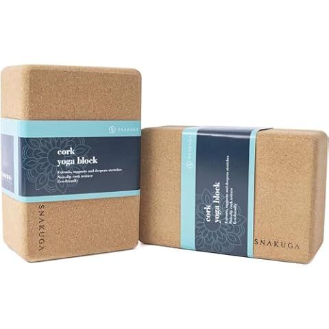 SNAKUGA Travel Yoga Mat and Cork Yoga Block 2 Pack Cover