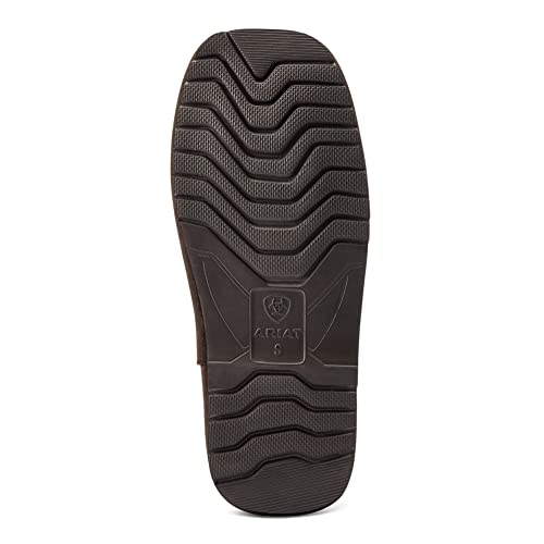 Ariat Men's Indoor/Outdoor Comfortable Suede Upper Square Toe Patriot Slippers With Shearling Lining, Dusty Brown, 8 #TOP5