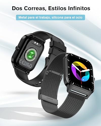 Miniatura 2 de Kalinco Reloj Inteligente Mujer Hombre, Smartwatch Mujer Con Llamadas Whatsapp Presión Arterial Frecuencia Cardíaca Spo2 Sueño Estrés, Pulsera Actividad, Reloj Despertador Digital, Regalo Ios Android