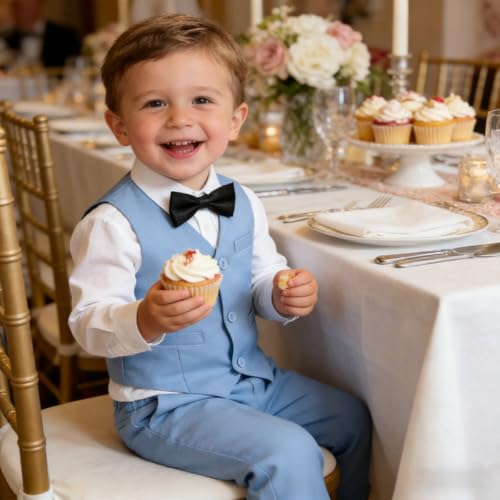 Image of Baby Boys Clothes Suits Toddler Formal Gentleman Wedding Outfit Dress 4Pcs Infant Suit Sets