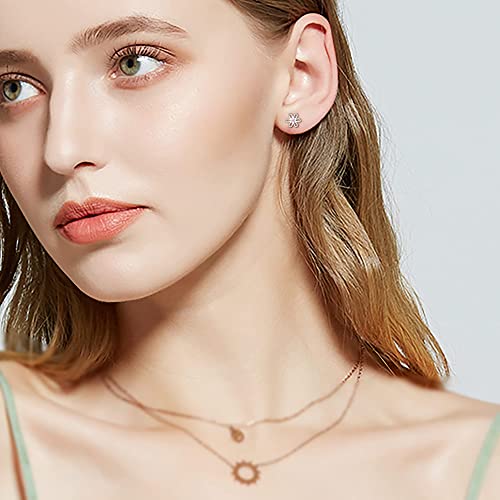 Cassieca 8 Pairs Hypoallergenic Screw Back Earrings For Girls Women 316L Stainless Steel Cz Pearl Heart Flower Turtle Butterfly Stud Earrings Jewelry Gift Women Girl #TOP2