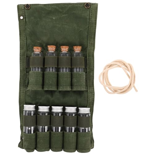 Sosoport Portable Spice Containers Set for Camping with Roll-up Storage Bag