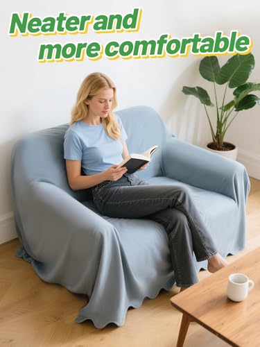 Alphatool 6Pcs Sofa Slipcovers Tuck Grips - 2 Sizes Clear Silicone Anti-Slip Grips Keeping Armchair Couch Covers in Place (Included 4Pcs 15.7" & 2Pcs 7.9") - Thumbnail 4