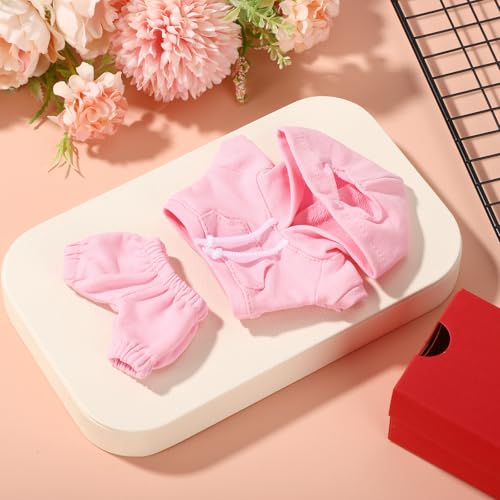 Image of 6.7 Inch Doll Clothes Set, Fun Fashion Doll Hoodies & Pants Cute Practical Costume Accessories for Figure Dressing (Pink)