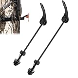 KALUROIL Set 2 Sganci Rapidi Bici per Ruota Anteriore e Posteriore, Perno Quick Release in Lega di Alluminio Ultraleggera, Nero, Compatibile con MTB e Bici da Strada