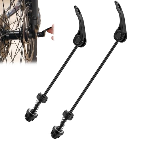 KALUROIL 1 Par Cierres de Liberación Rápida para Bicicleta, Eje Delantero y Trasero Ultraligero de Aleación de Aluminio, Quick Release para MTB y Bicicleta de Carretera Negro
