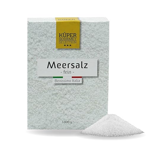 Küper Selection Meersalz - 1000g feines Salz zum Würzen und Verfeinern - ohne Zusätze oder chemische Nachbehandlung