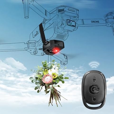 Drone Airdrop System for DJI Mini 4 Pro/Mini 3 Pro/Air 3/Mini 2 SE/Mavic 2/2S/Mavic 3 Pro Cine/Phantom 3 4/4 Pro Transport Release Delivery Payload Device for Wedding Scene Fishing Bait & Rescue Cover